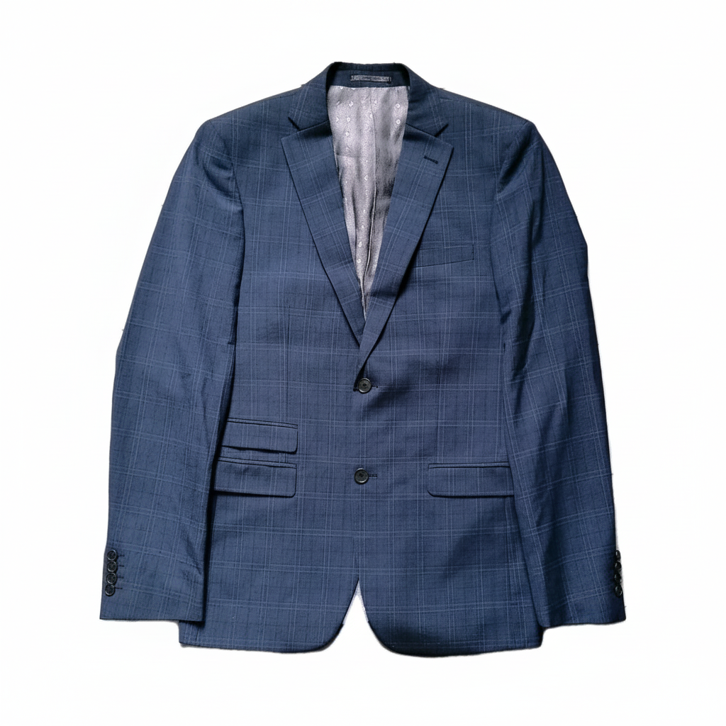 Refined Navy Check Blazer Flat-lay 1
