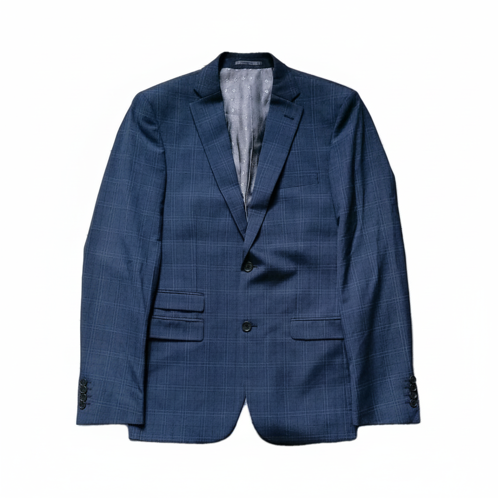 Refined Navy Check Blazer Flat-lay 2