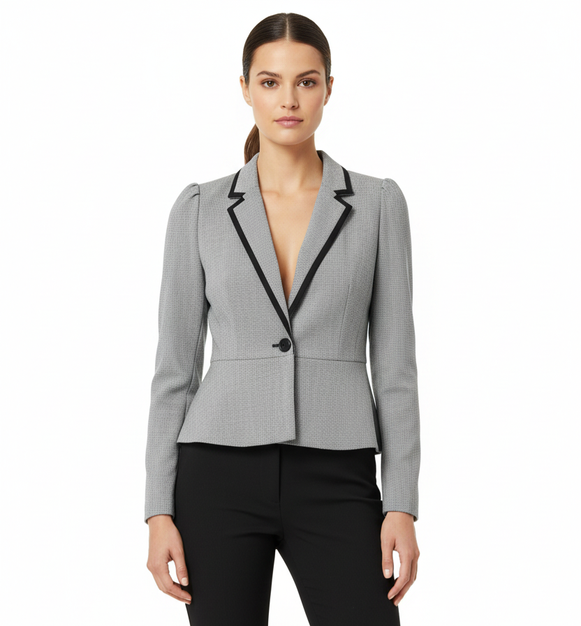 Ladies grey and black mix blazer jacket UK 10