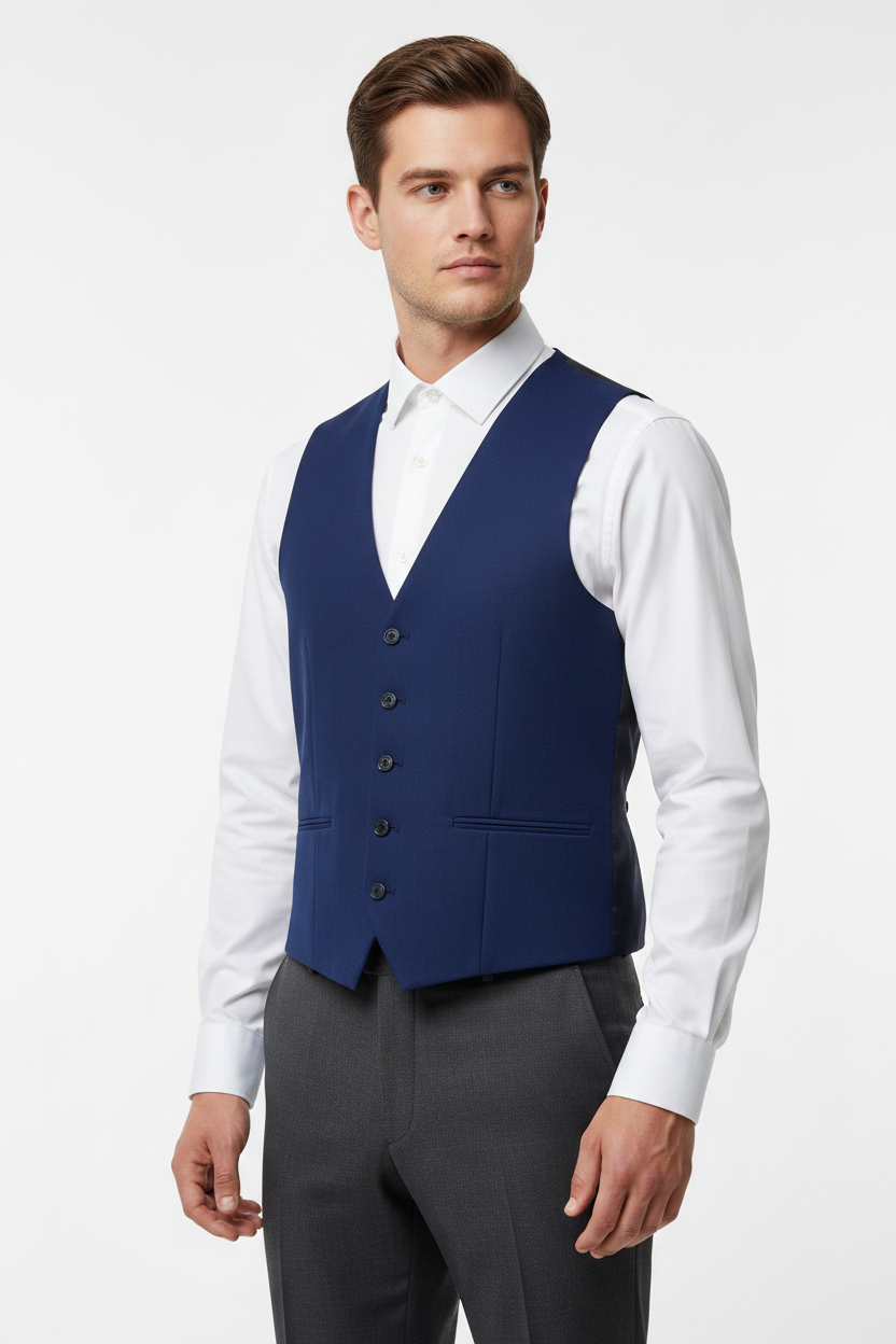 Men Next navy blue slim fit waistcoat 38R