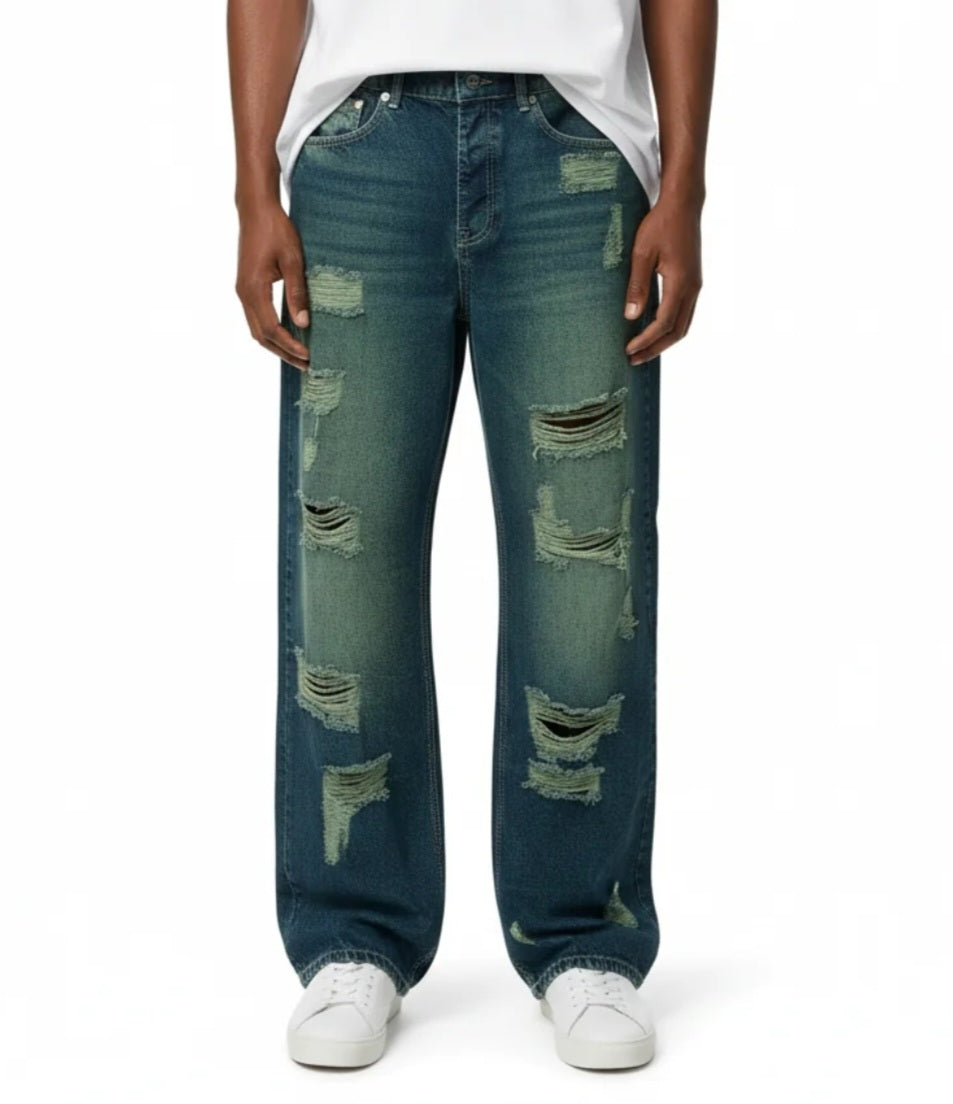 Men rip style regular fit jeans W36 L35