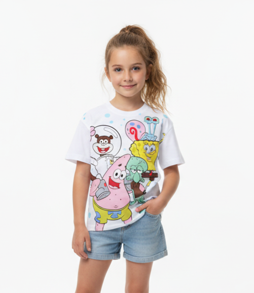 Girls white t-shirt 6-8 years