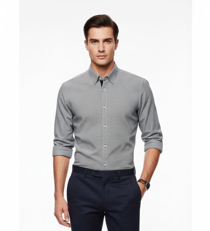 Men Ted Baker grey fitted shirt, small