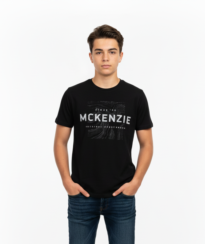 Boys Mckenzie black t-shirt 13-15y