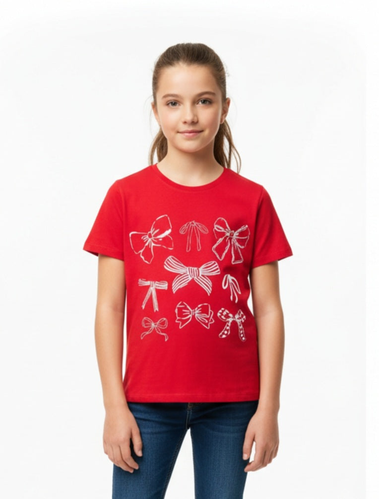 Girls red t-shirt 9-10y