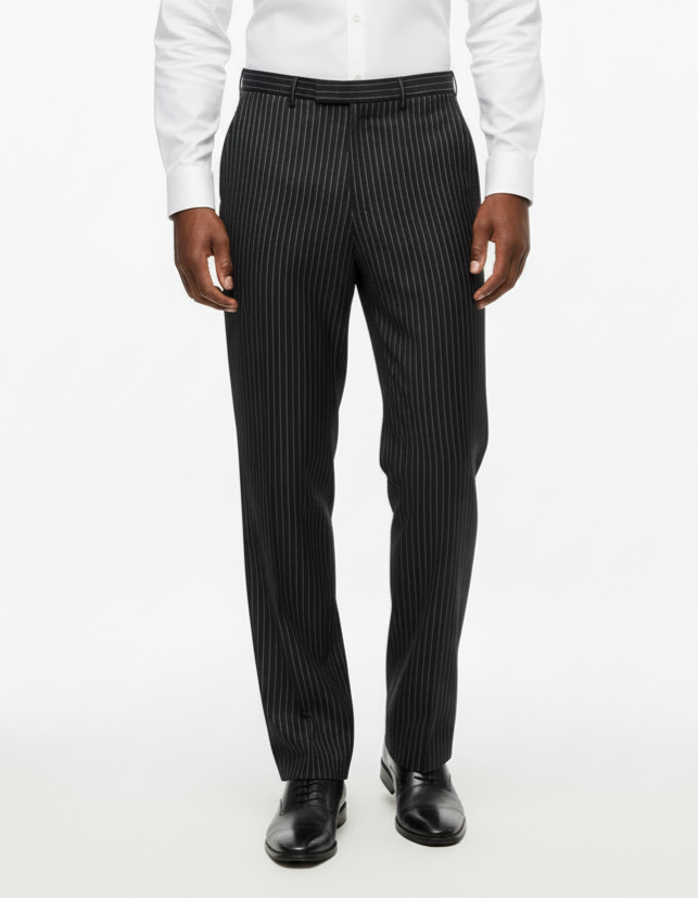 Men next black pinstripe formal tailored fit trouser W36 L33