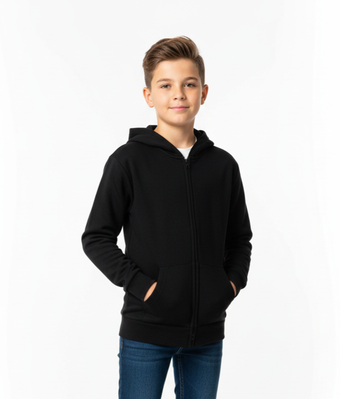 Boys black hoodie sweatshirt 9-10 years