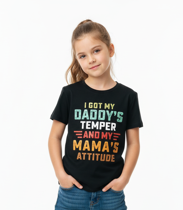 Girls black t-shirt 8 years