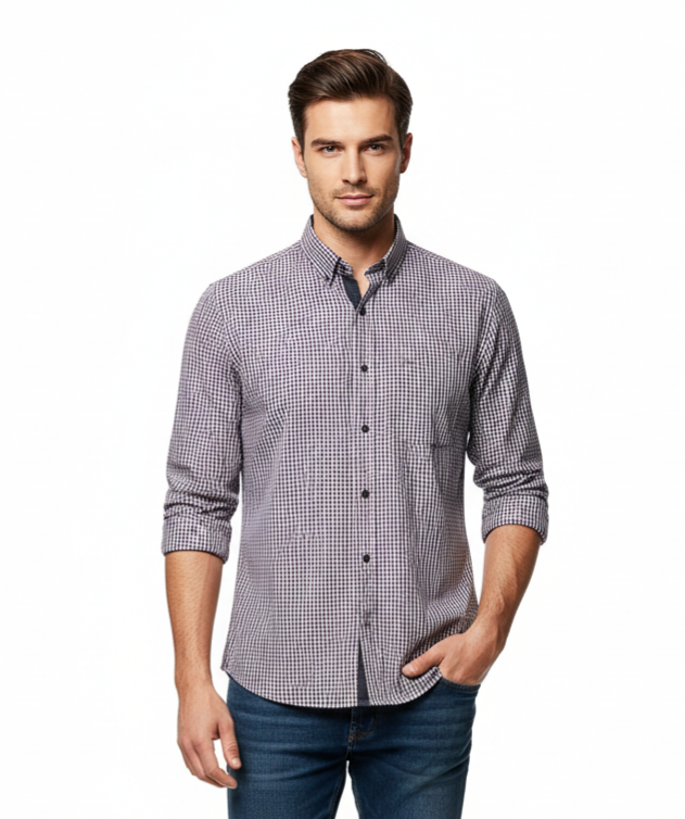 Men Next casual check shirt, medium