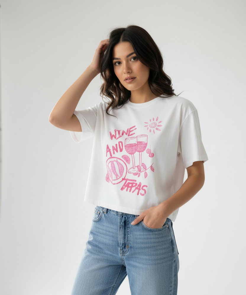 Ladies cropped T-shirt, Medium