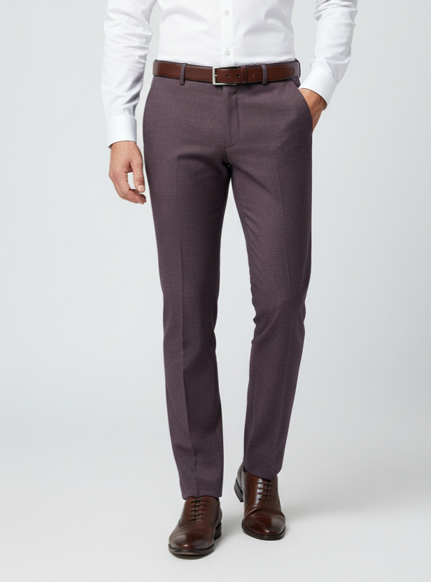 Men Next burgundy slim fit formal trouser W34 L29