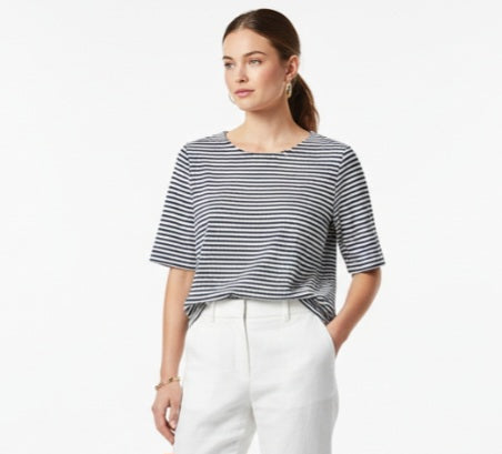 Ladies Next navy white blouse top UK 18