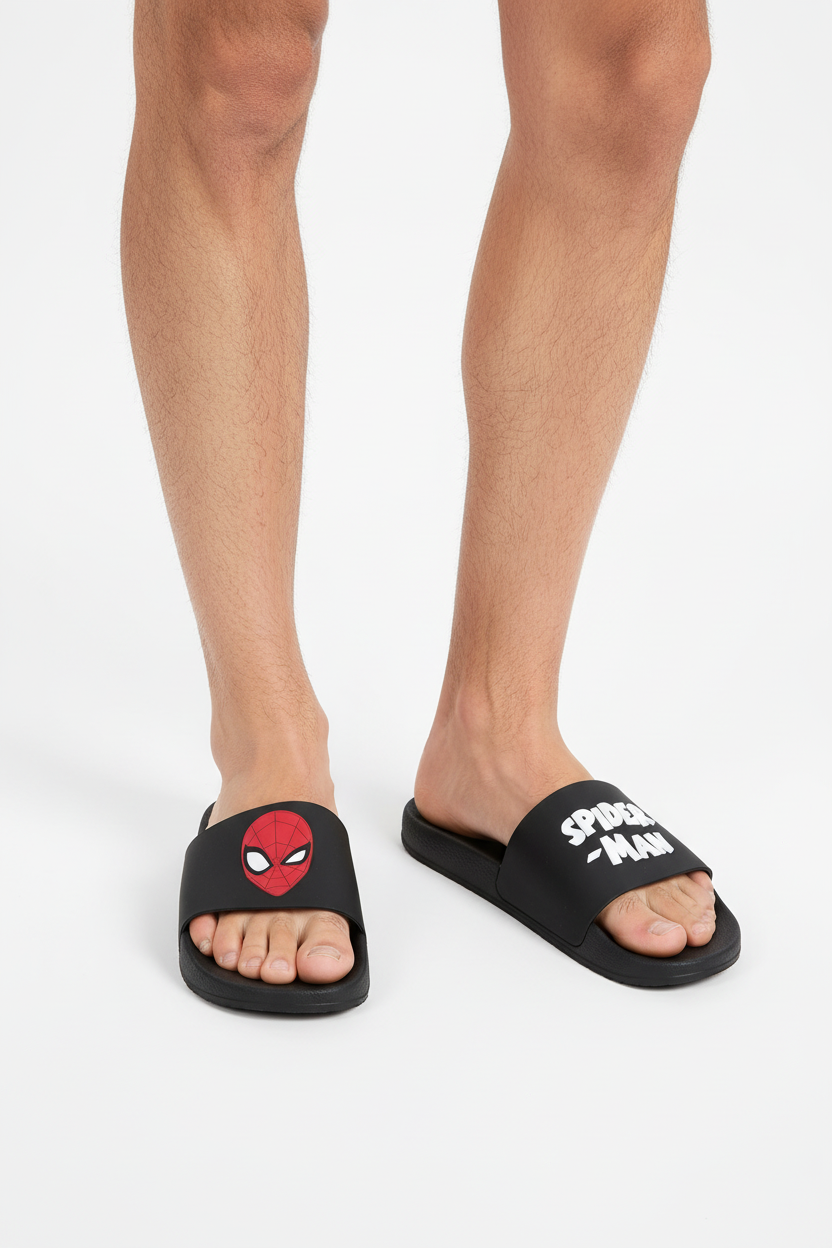 Spider-Man Sliders on Model Calf Down