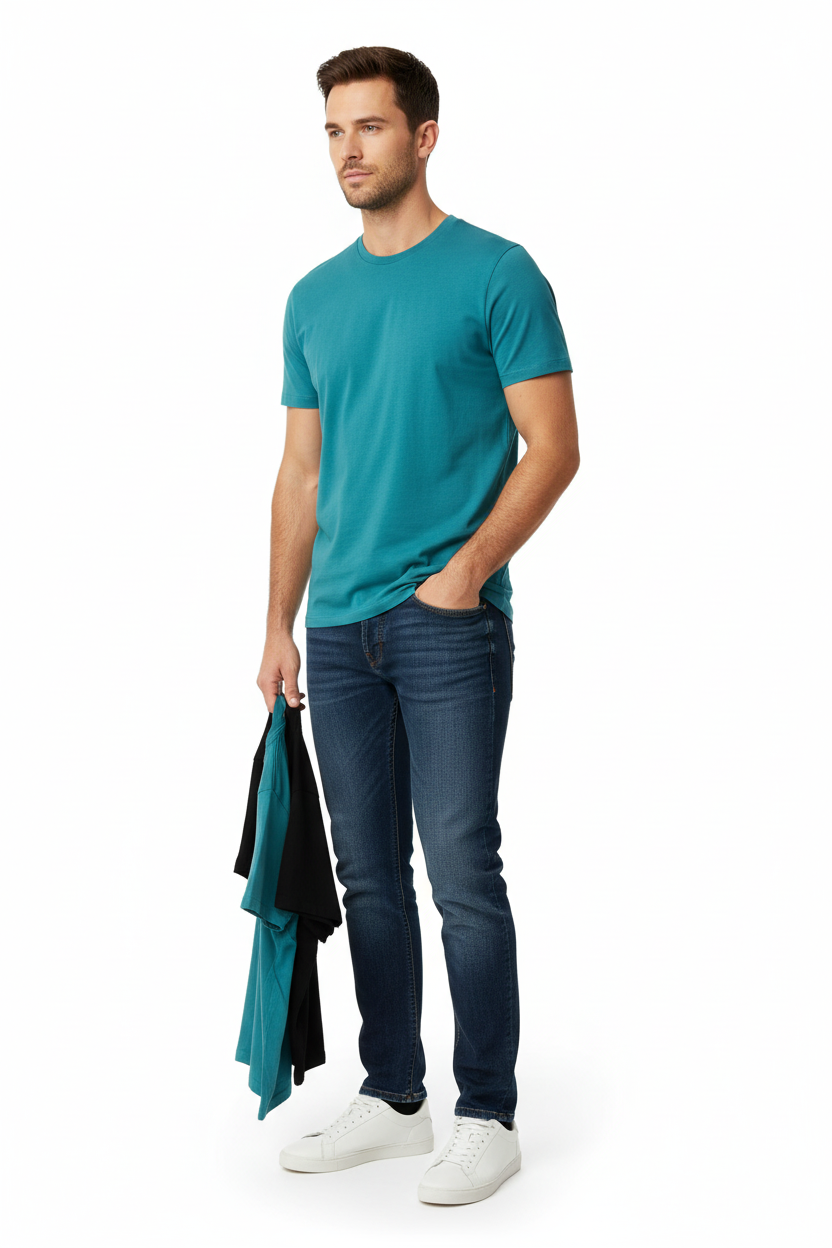 Teal & Black T-Shirt 2-Pack - Side Angle