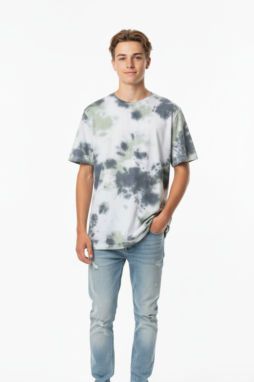 Tie-dye t-shirt full model shot