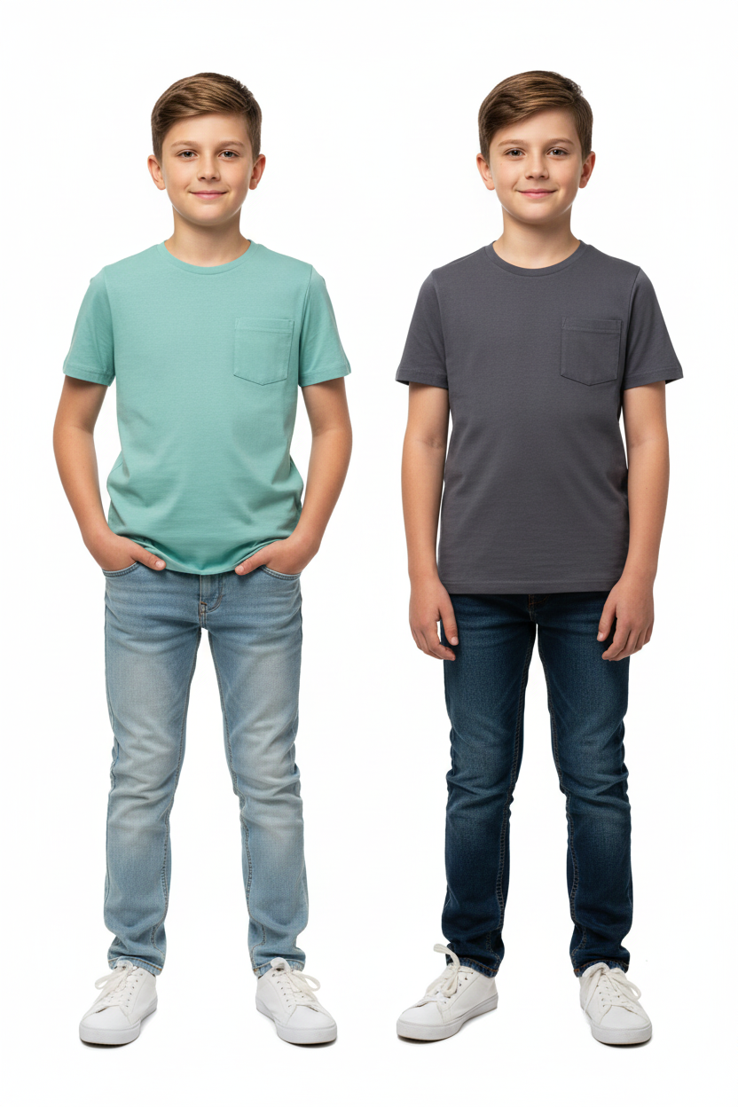 Two Boys - Mint & Grey Tees