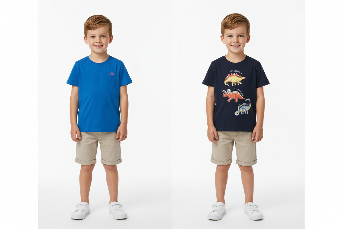 Two Boys Wearing T-Shirt Bundle