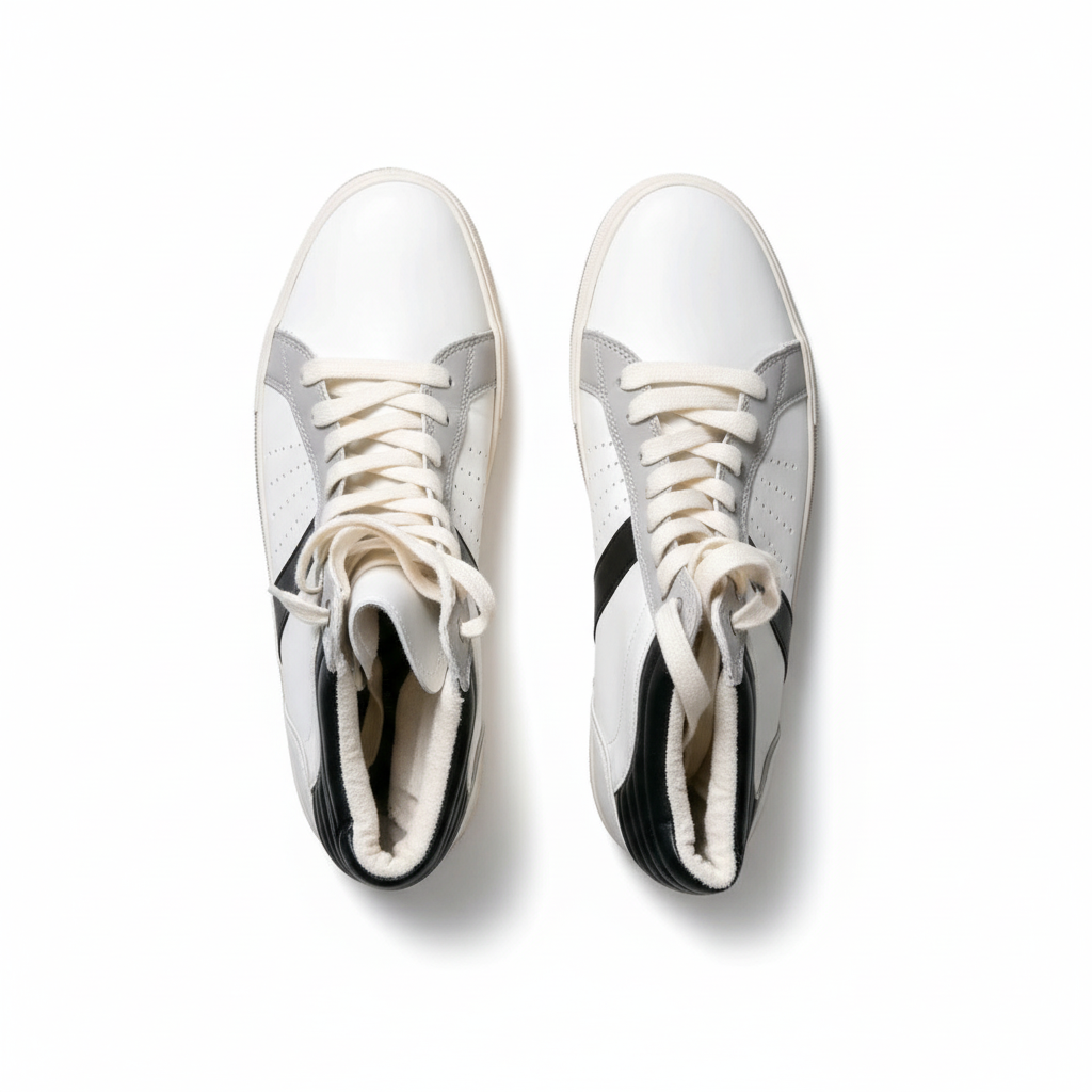 White Hi-Top Trainers Top Down