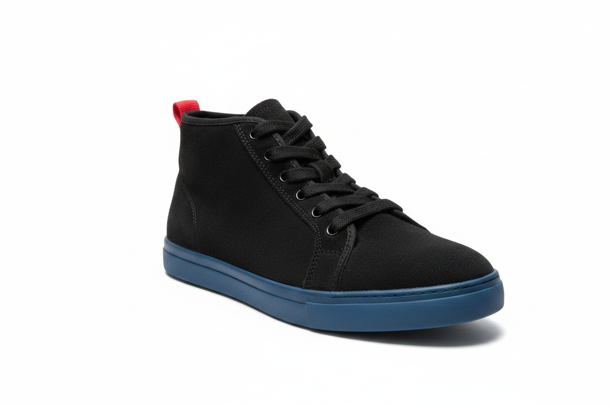 Zara Black Suede Trainers 3/4 View
